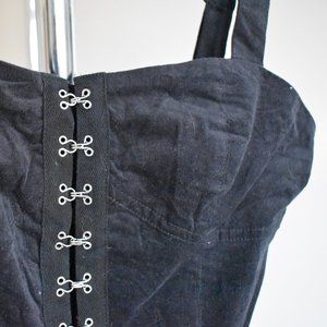 Black Velvet mini dress with hook details